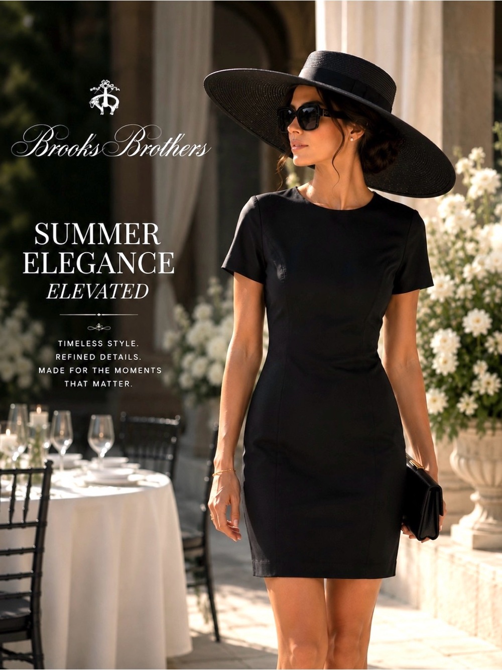 BROOKS BROTHERS Stunning Petite Black Taffeta Sheath Dress | Size 0P